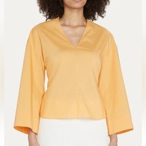 Vince Tangelo cotton V-Neck cutout back Blouse Size S